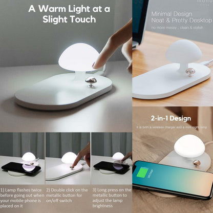 Wireless Charging Mushroom Lamp