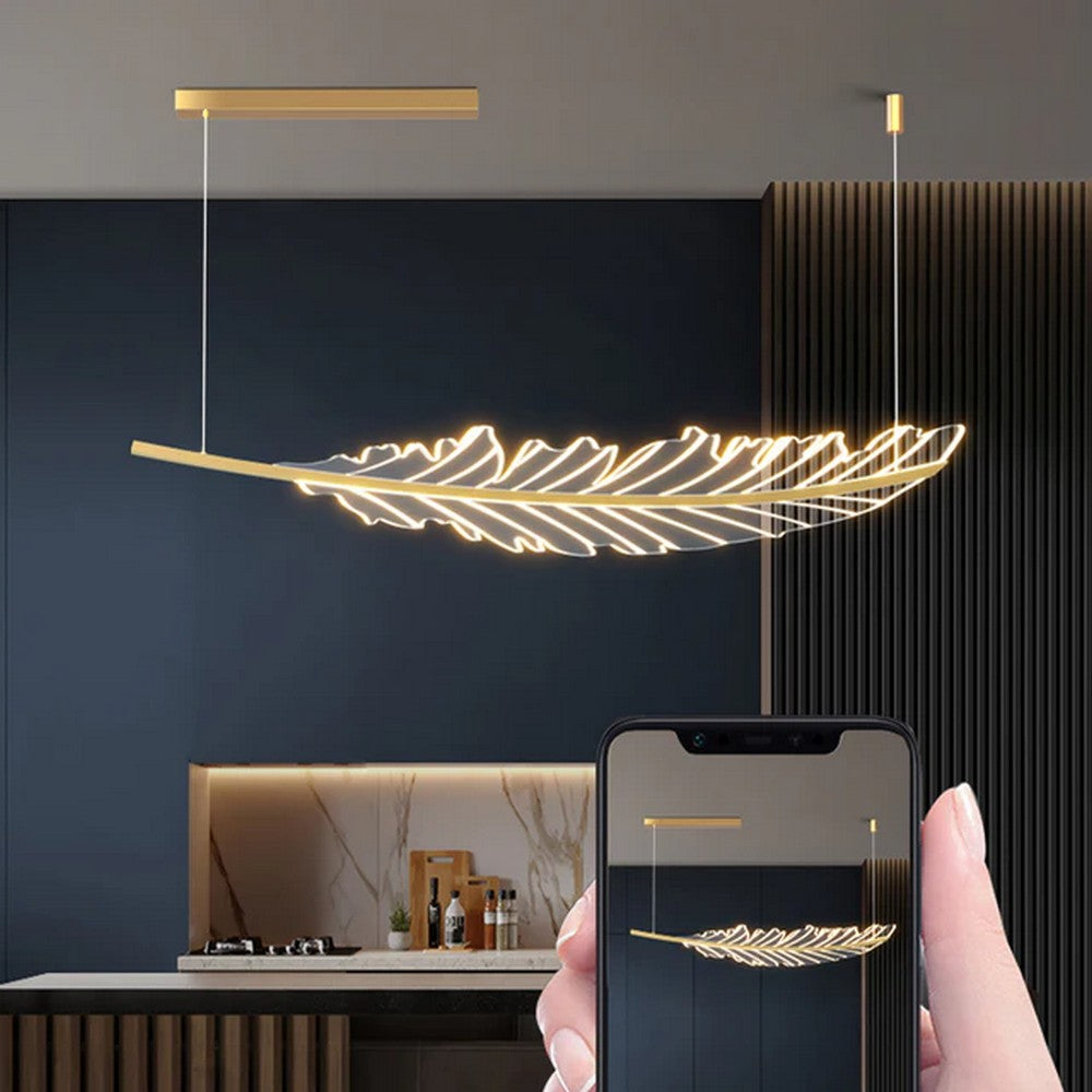 Golden Leaf Shaped Pendant